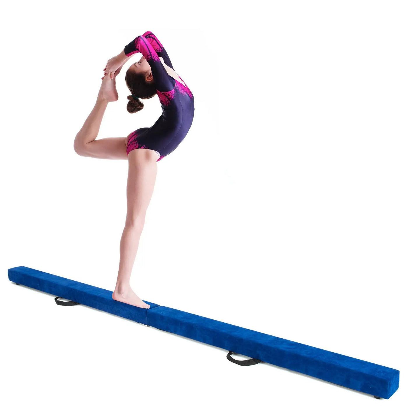 7 Feet Folding Portable Floor Balance Beam with Handles for Gymnasts by DirectDeals