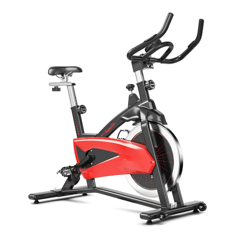 Magnetic Exercise Bike Fitness Cycling Bike with 35Lbs Flywheel for Home and Gym-Black & Red by DirectDeals