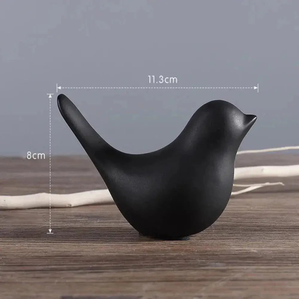 Minimalist White Ceramic Bird Figurine Tabletop Decor by House Of Avana