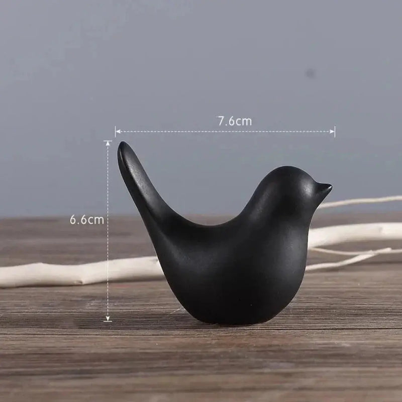 Minimalist White Ceramic Bird Figurine Tabletop Decor by House Of Avana