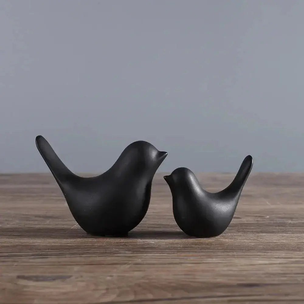 Minimalist White Ceramic Bird Figurine Tabletop Decor by House Of Avana