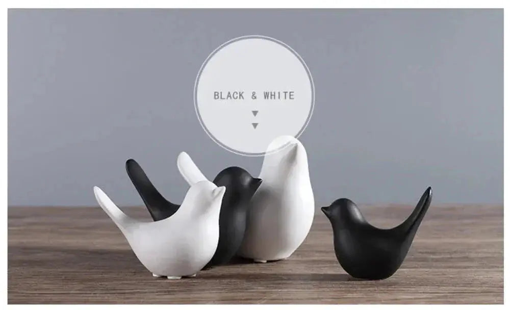 Minimalist White Ceramic Bird Figurine Tabletop Decor by House Of Avana