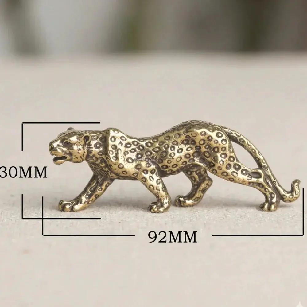 Mini Brass Leopard Figurine Vintage Style for Your Home and Office by House Of Avana