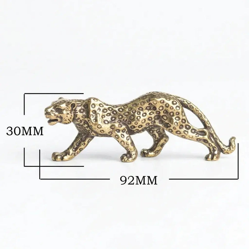 Mini Brass Leopard Figurine Vintage Style for Your Home and Office by House Of Avana