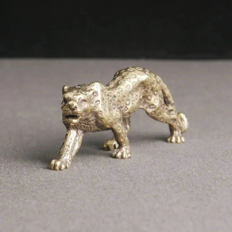 Mini Brass Leopard Figurine Vintage Style for Your Home and Office by House Of Avana