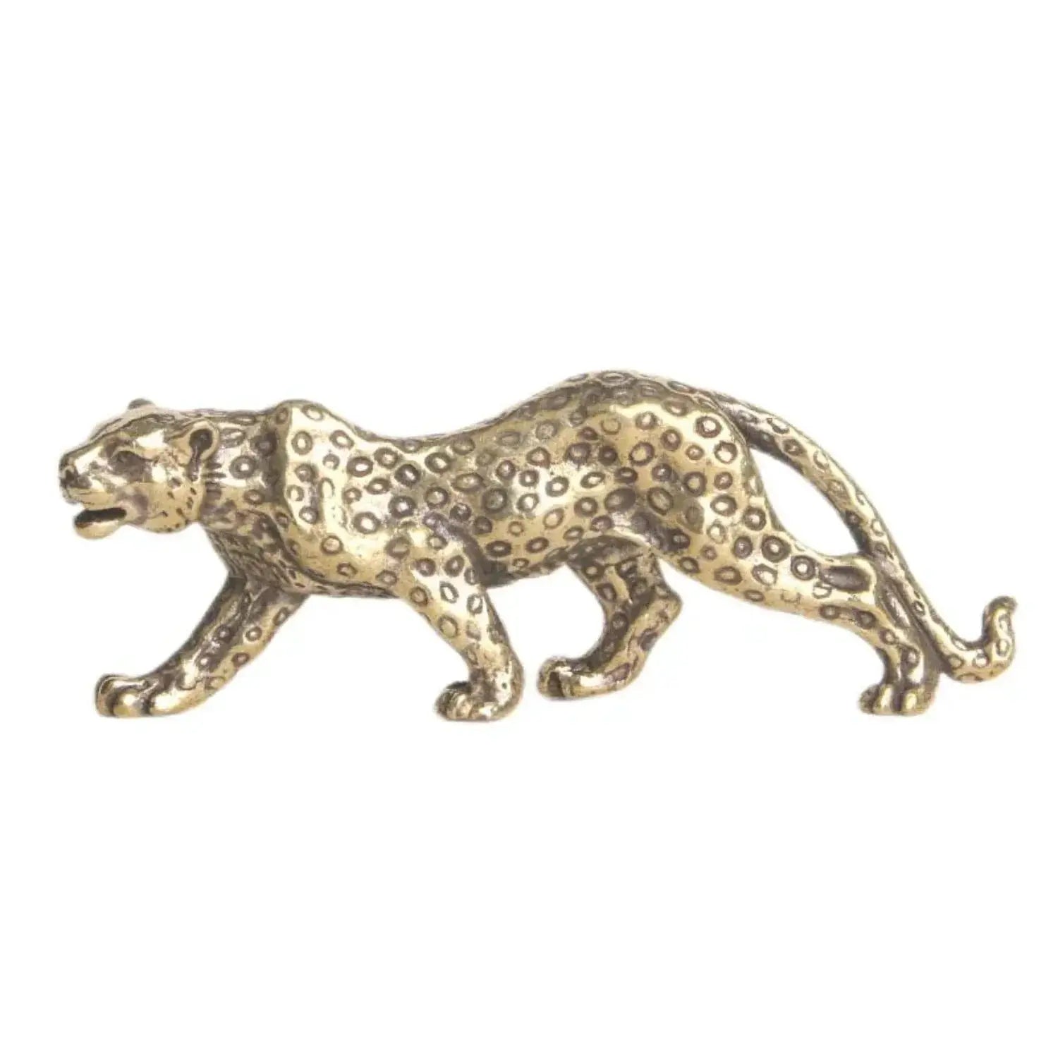 Mini Brass Leopard Figurine Vintage Style for Your Home and Office by House Of Avana