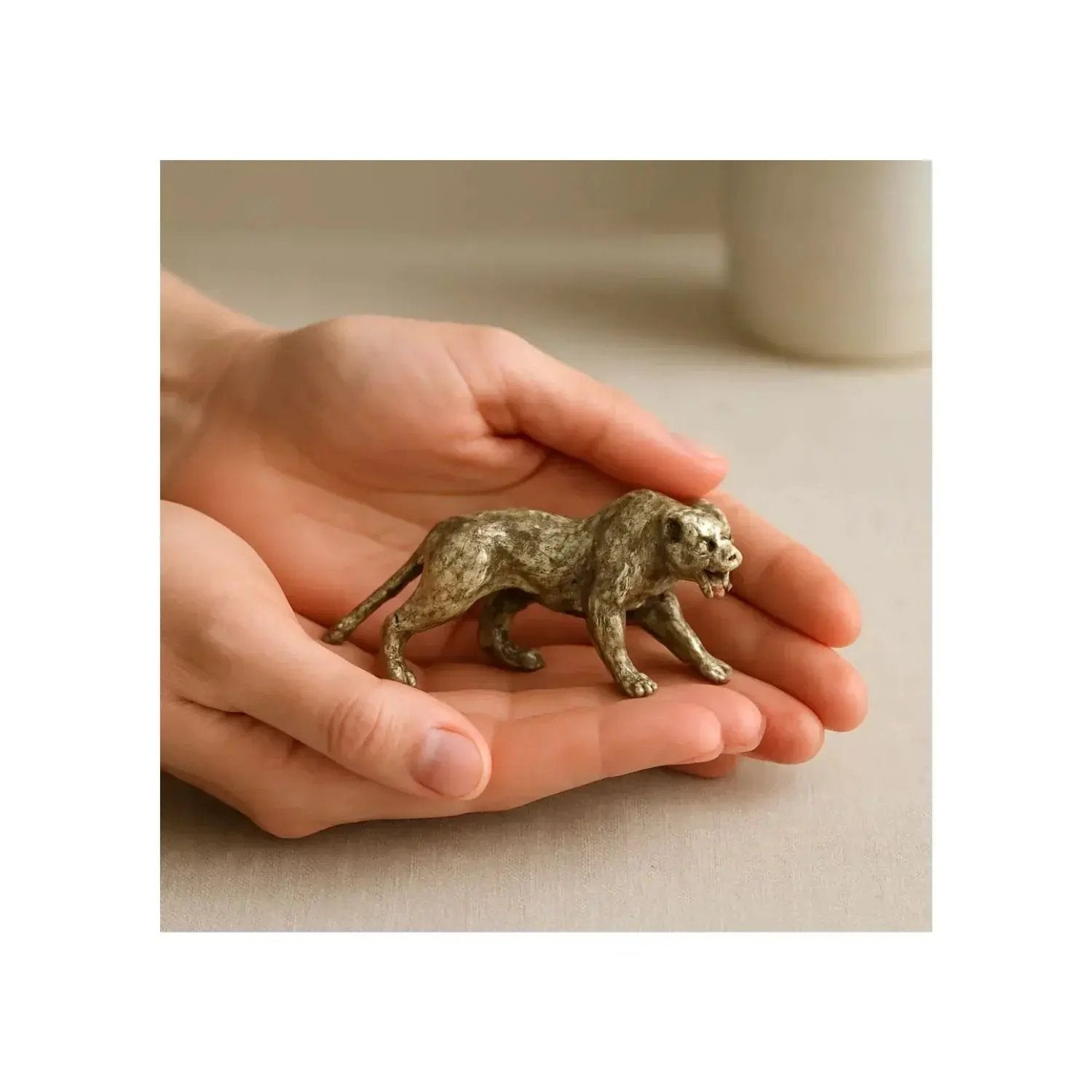 Mini Brass Leopard Figurine Vintage Style for Your Home and Office by House Of Avana