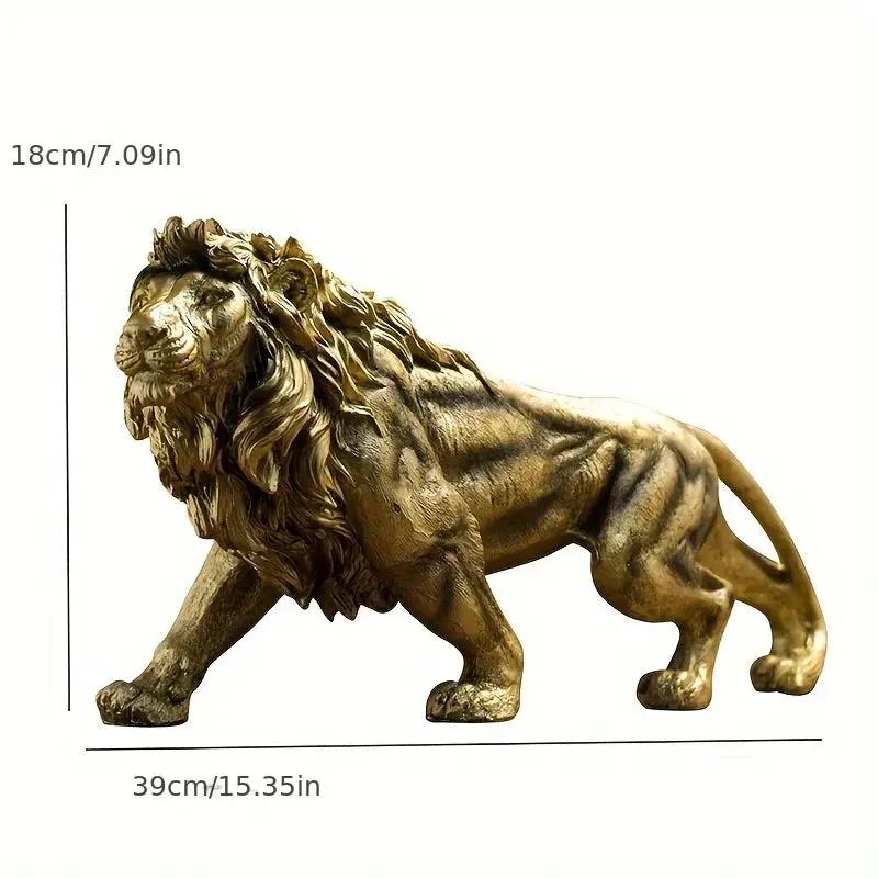 Majestic Walking Lion Sculpture – Antique Bronze Decorative Figurine by House Of Avana