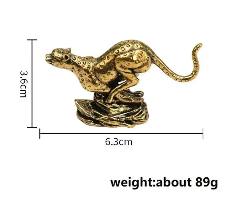 Cheetah Figurine Gold Metallic Running Sculpture for Wildlife Lovers by House Of Avana