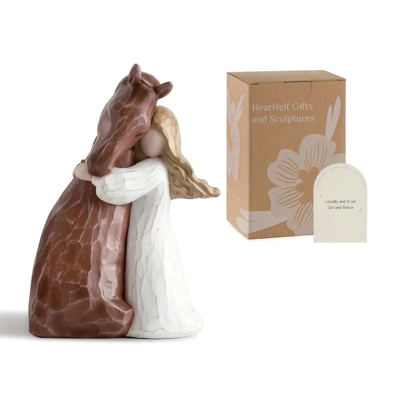 Figurine - Decorative Girl Horse Statue by House Of Avana