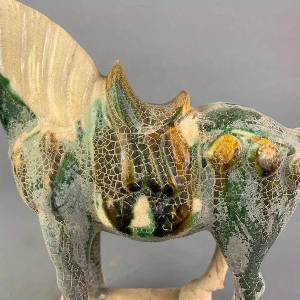Horse Figurine with Green Crackle Glaze for Your Home Decor by House Of Avana