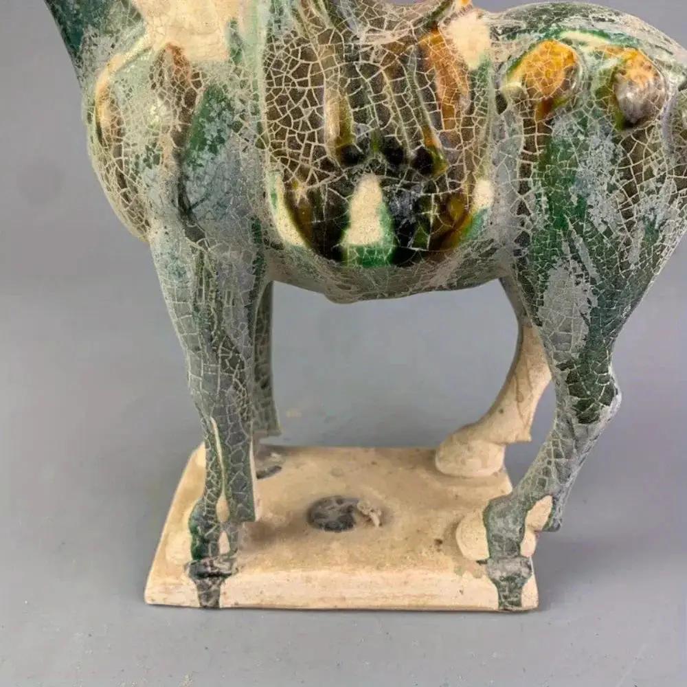 Horse Figurine with Green Crackle Glaze for Your Home Decor by House Of Avana
