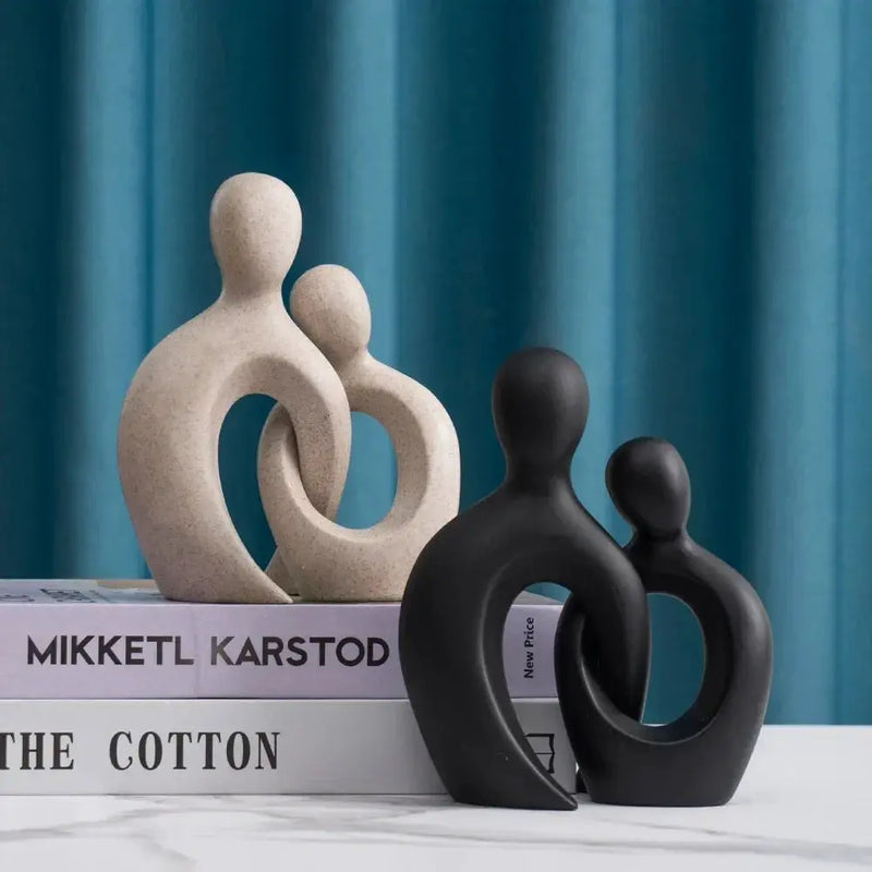Abstract Couple Sculpture Modern Minimalist Love Figurine by House Of Avana