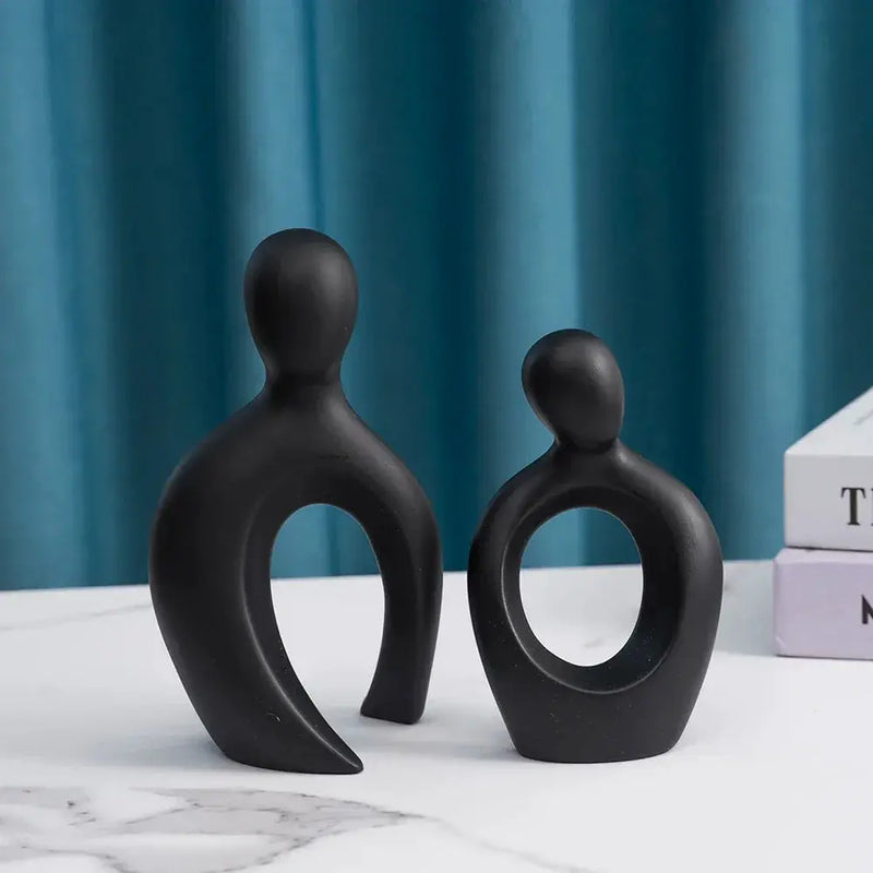 Abstract Couple Sculpture Modern Minimalist Love Figurine by House Of Avana