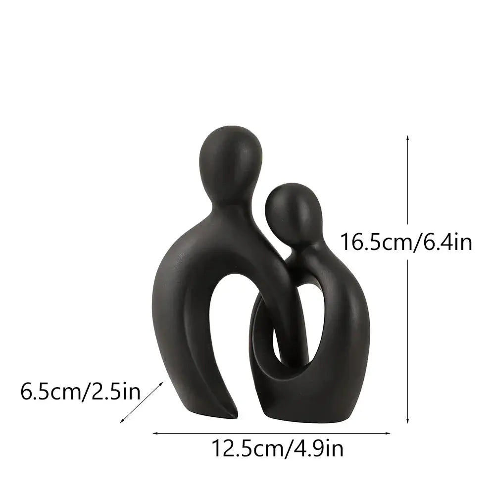 Abstract Couple Sculpture Modern Minimalist Love Figurine by House Of Avana