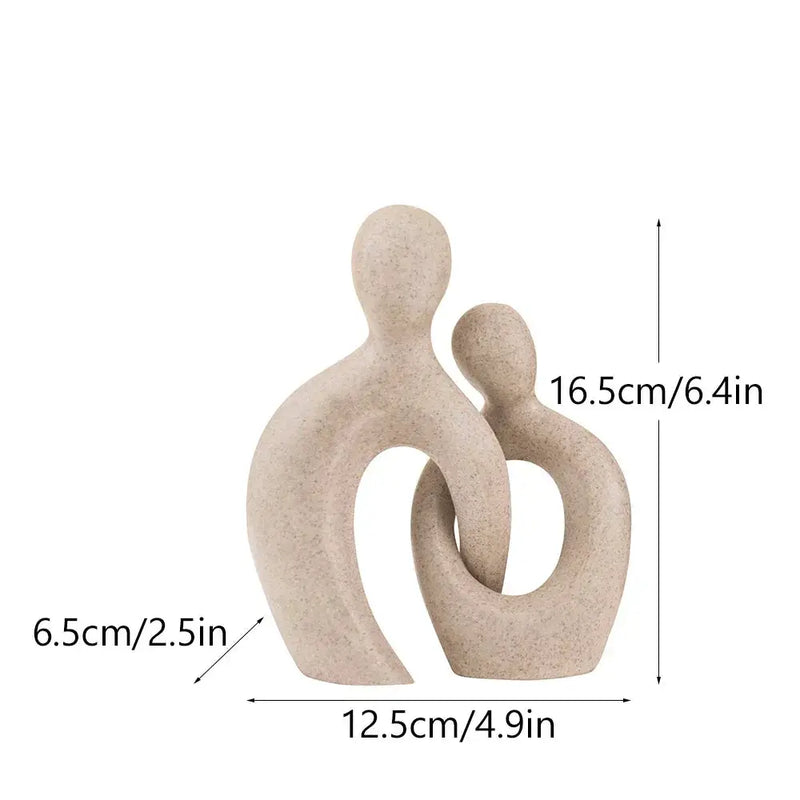 Abstract Couple Sculpture Modern Minimalist Love Figurine by House Of Avana