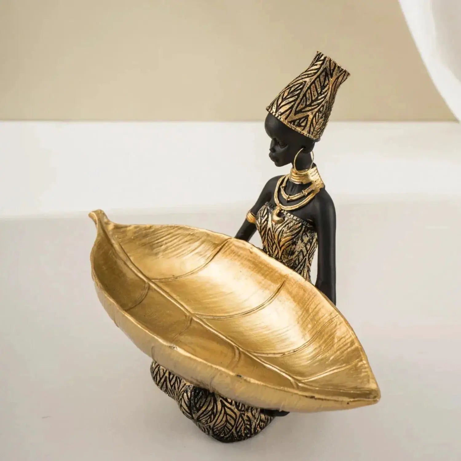 Figurine - Golden African Tray by House Of Avana