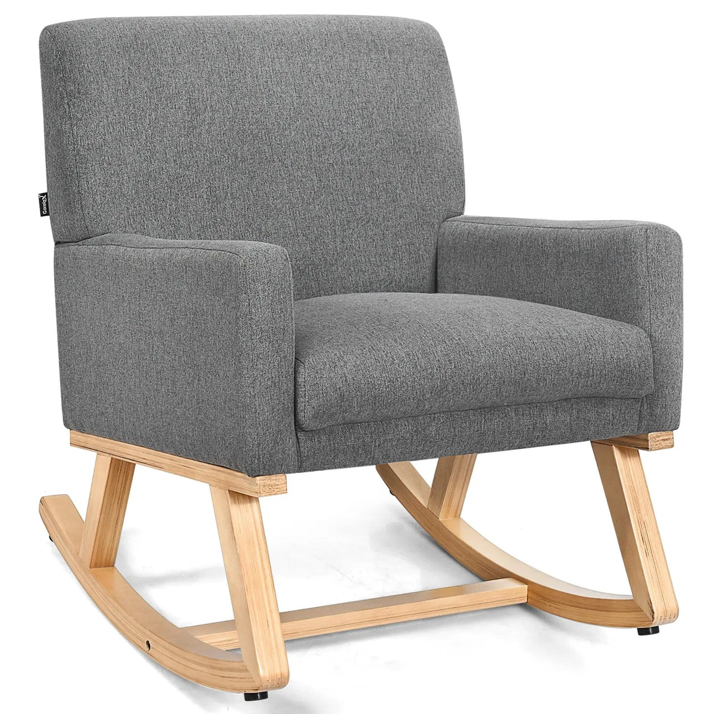 Upholstered Rocking Chair with and Solid Wood Base by DirectDeals