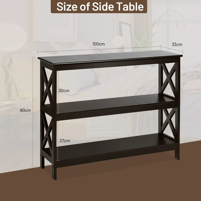 3-Tier Console X-Design Sofa Side Accent Table by DirectDeals