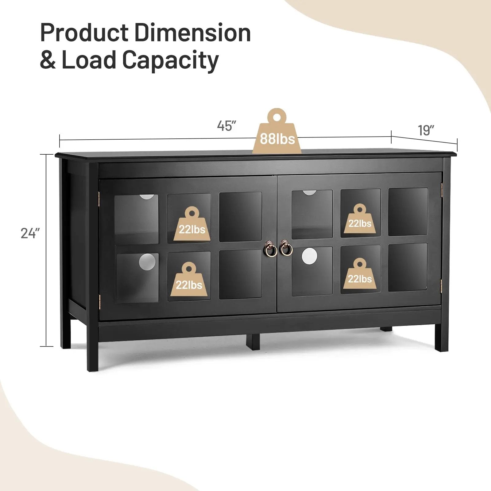 50 Inch Modern Wood Large TV Stand Entertainment Center for TV by DirectDeals