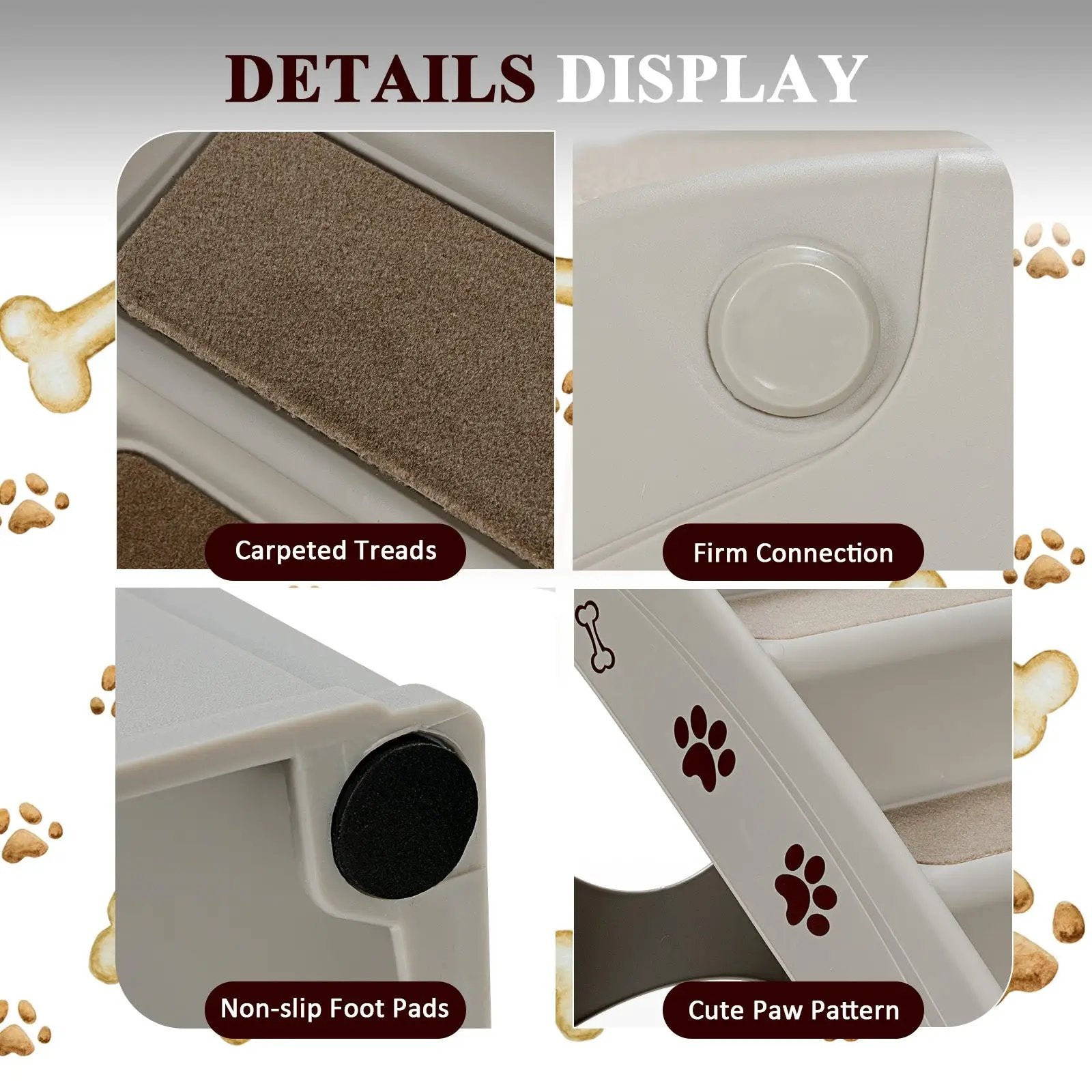 Collapsible Plastic Pet Stairs 4 Step Ladder for Small Dog and Cats by DirectDeals