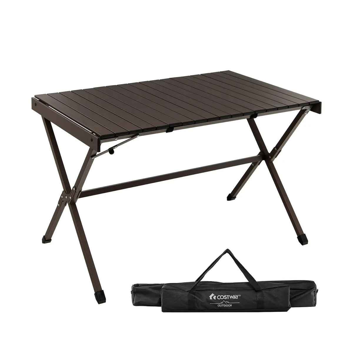 4-6 Person Portable Aluminum Camping Table with Carrying Bag by DirectDeals