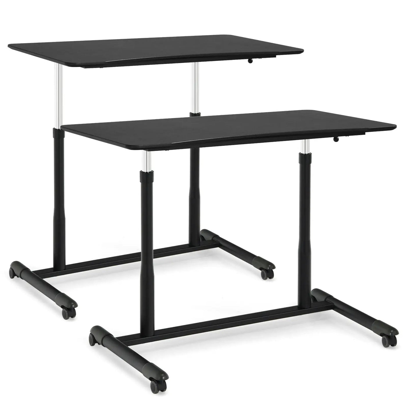 Height Adjustable Computer Desk Sit to Stand Rolling by DirectDeals