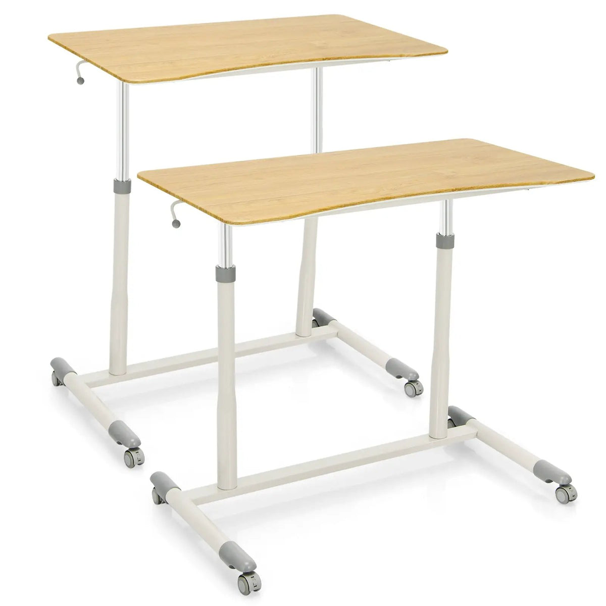 Height Adjustable Computer Desk Sit to Stand Rolling by DirectDeals