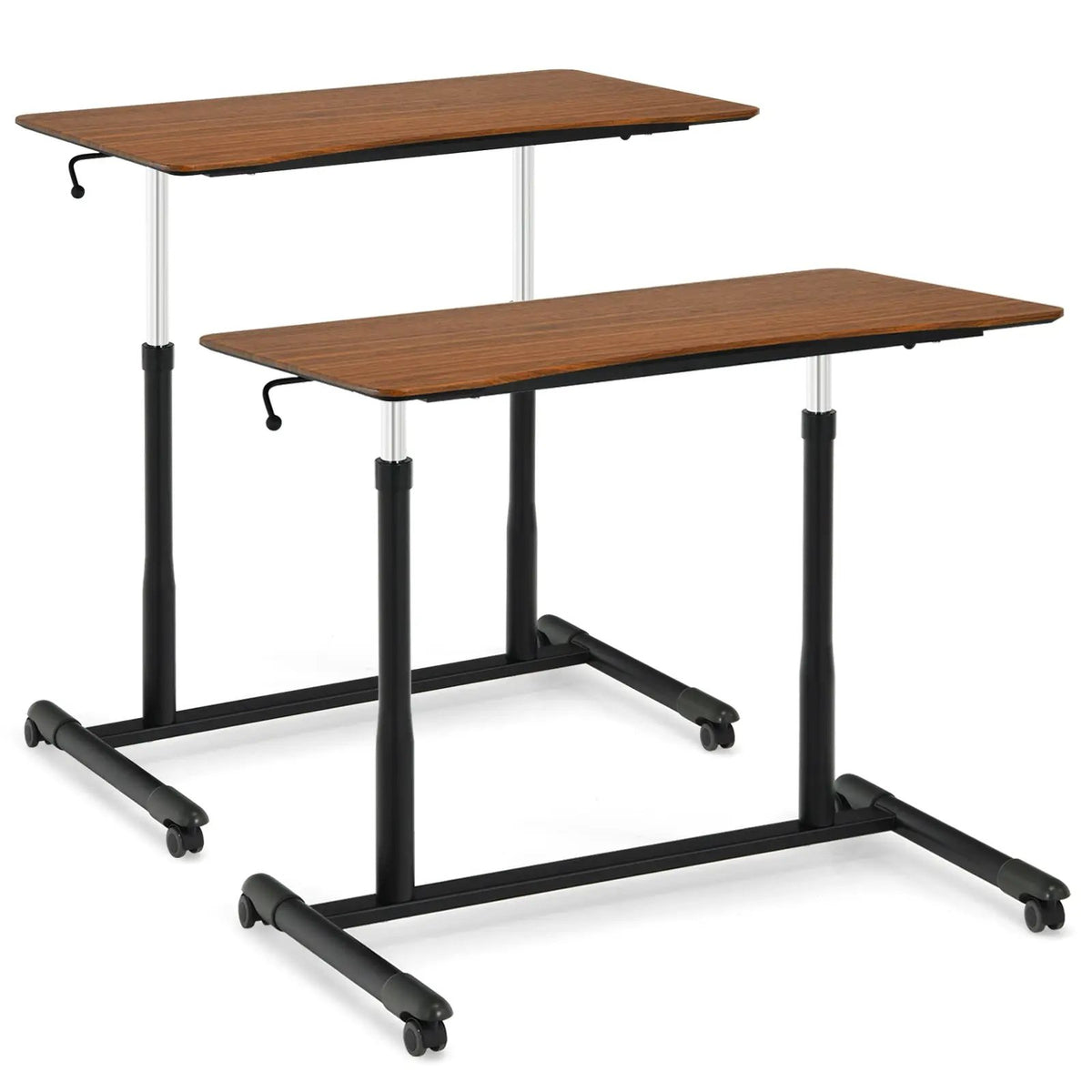 Height Adjustable Computer Desk Sit to Stand Rolling by DirectDeals