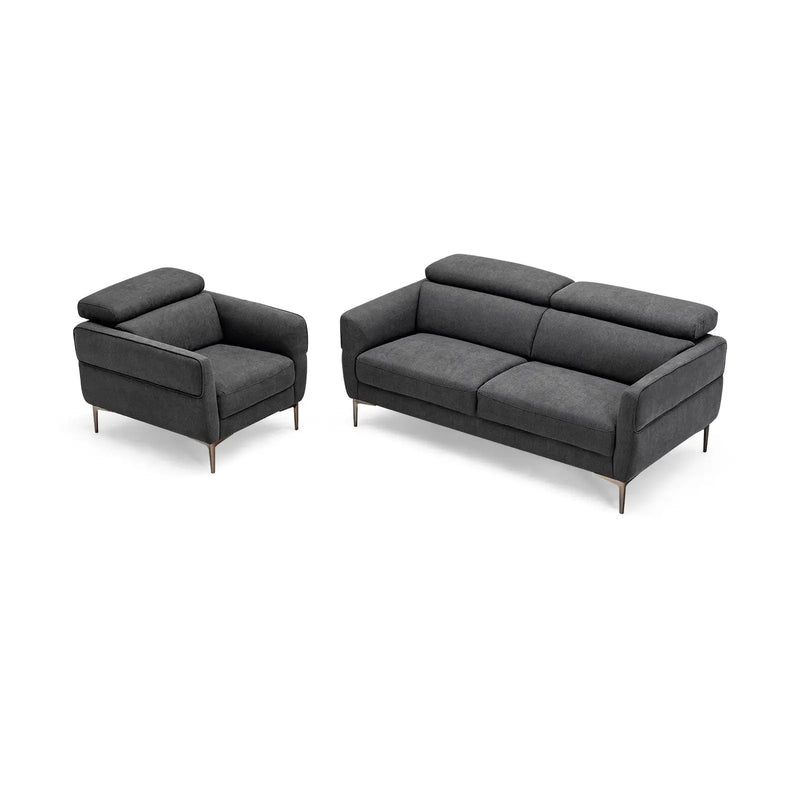 72.5 Inch Modern Fabric Loveseat Sofa Couch with Adjustable Headrest by DirectDeals