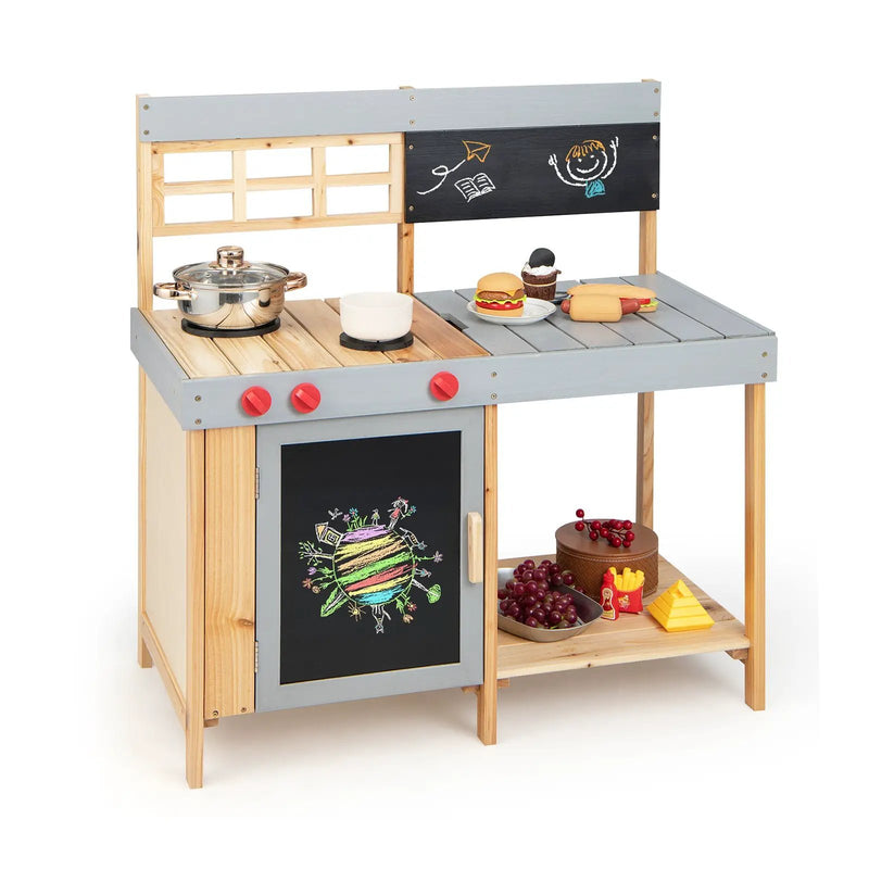 Outdoor Kid's Mud Kitchen Set with Detachable Water Box for Toddlers Over 3 by DirectDeals