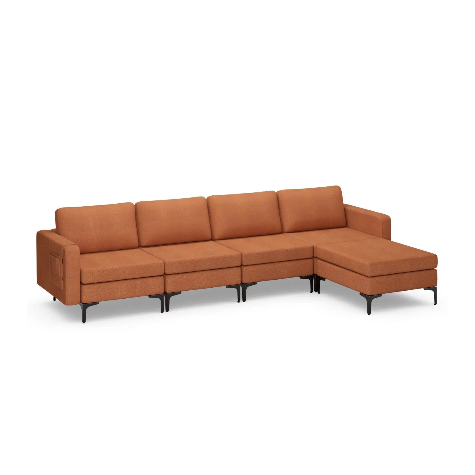 Modular L-shaped Sectional Sofa with Reversible Ottoman and 2 USB Ports by DirectDeals