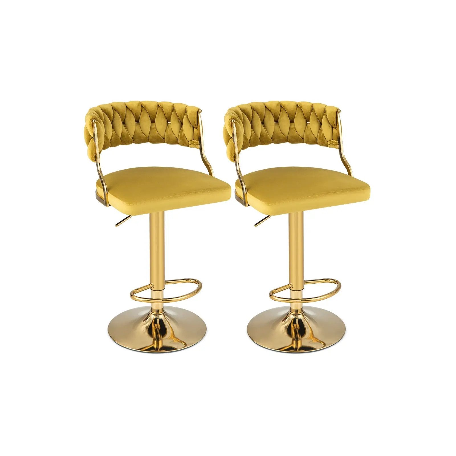 Swivel Barstool with Woven Back Set of 2 for Kitchen Island Cafe by DirectDeals