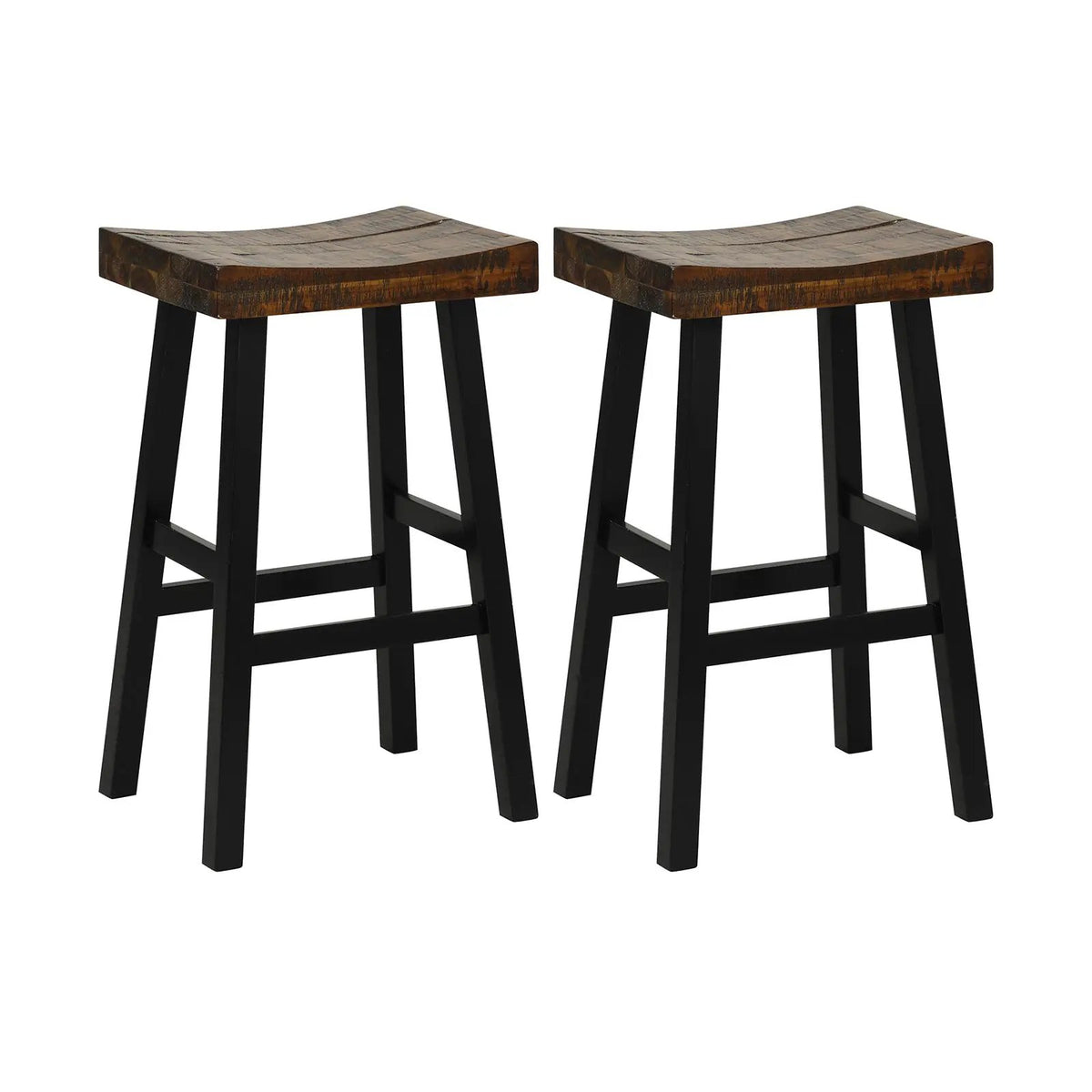 24 Inch Solid Wood Saddle-Seat with Curved Seat Surface and Comfortable Footrests by DirectDeals