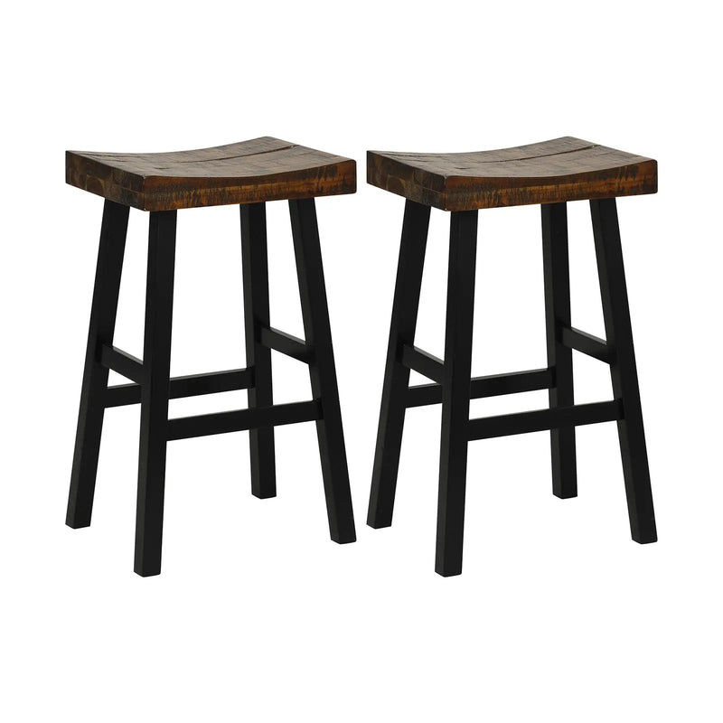 24 Inch Solid Wood Saddle-Seat with Curved Seat Surface and Comfortable Footrests by DirectDeals