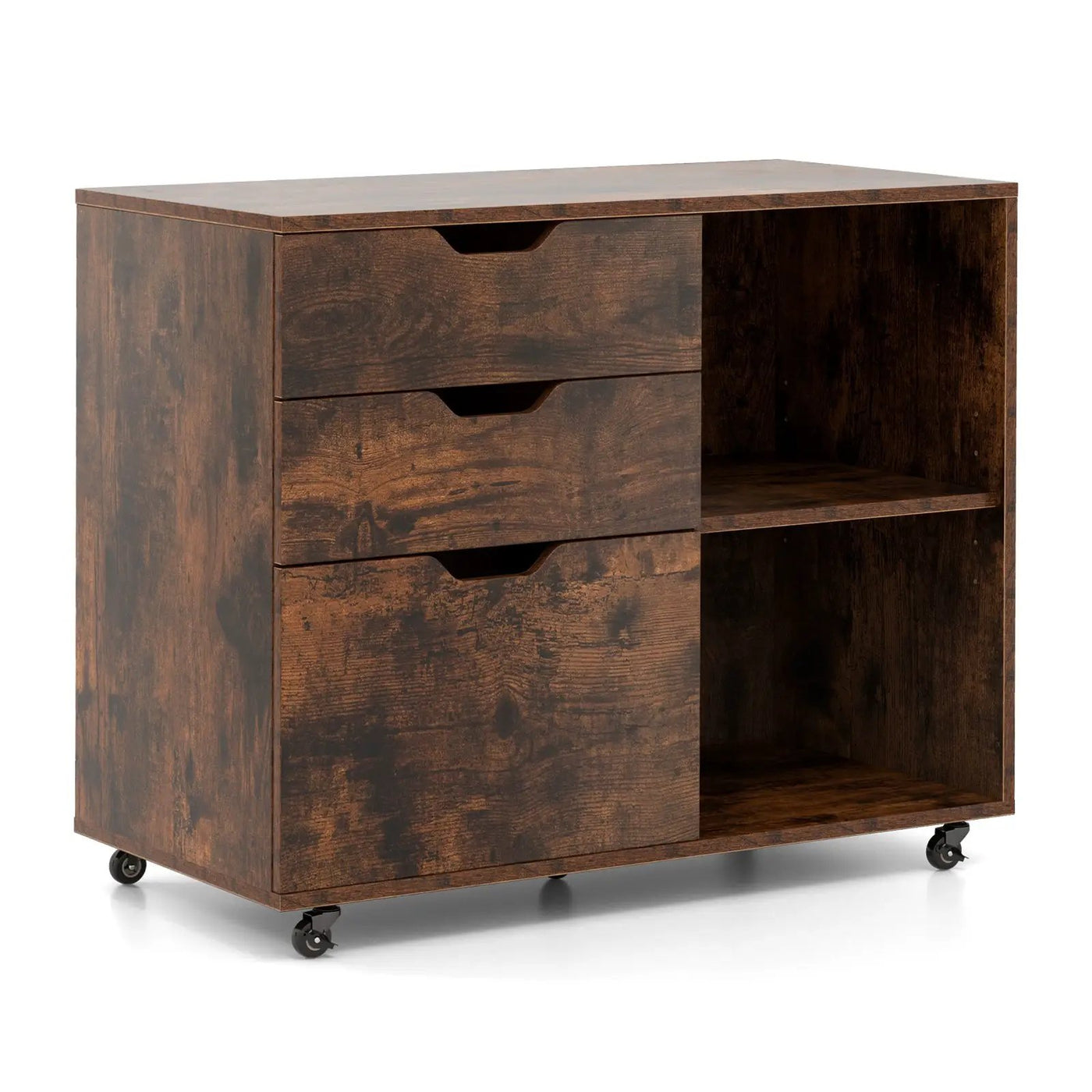 3-Drawer File Cabinet with Adjustable Shelf and Wheels for Letter by DirectDeals