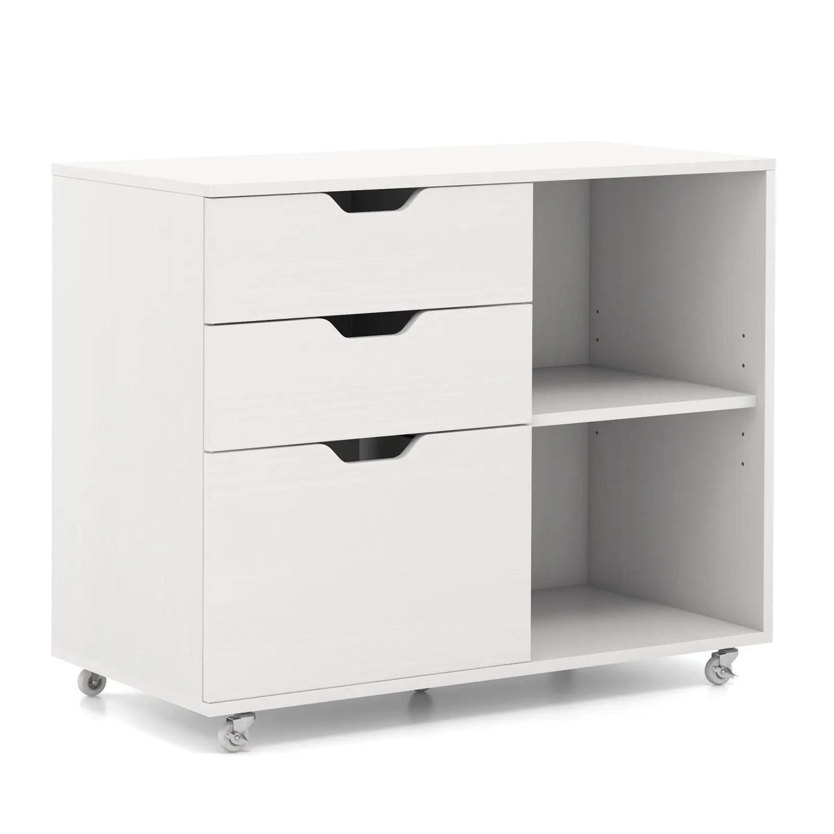 3-Drawer File Cabinet with Adjustable Shelf and Wheels for Letter by DirectDeals