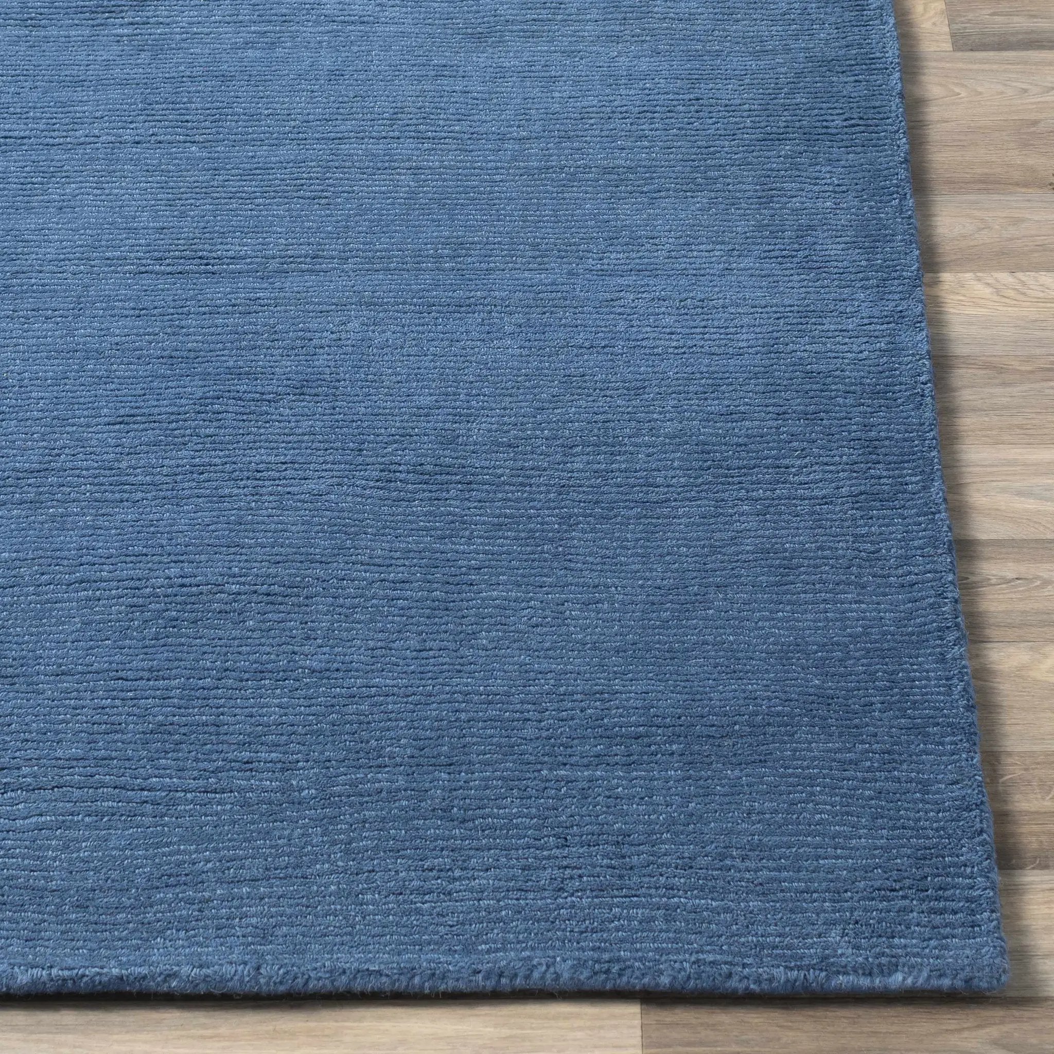 Brockton Solid Blue Wool Rug by Boutique Rugs