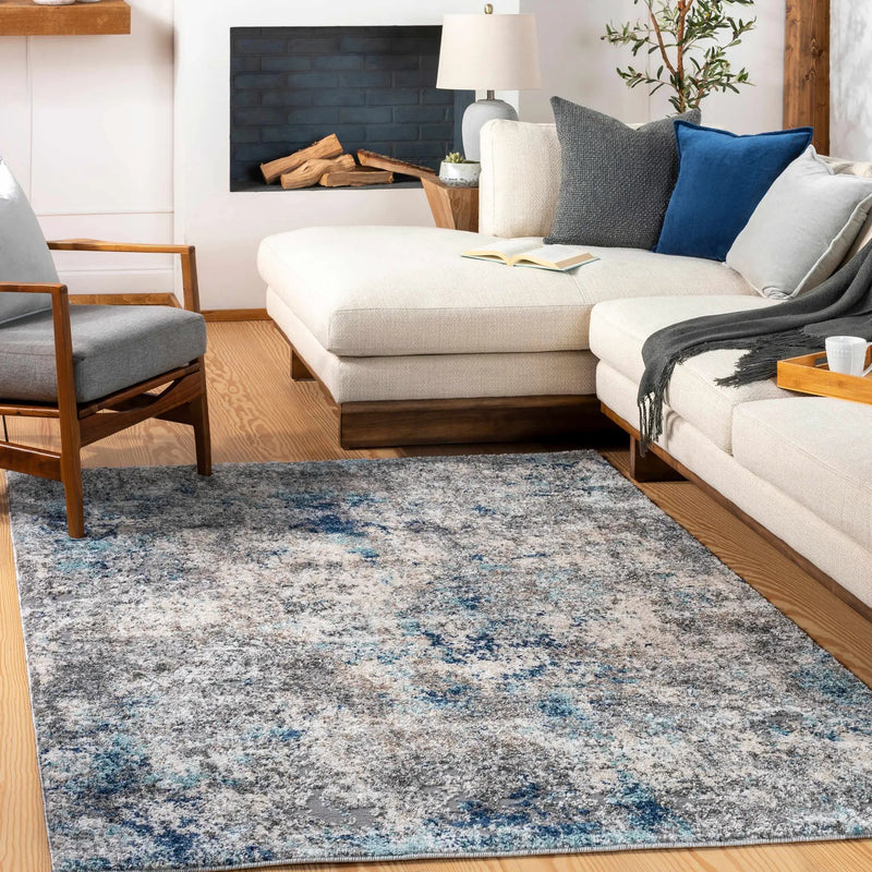 Findochty Blue&Gray Abstract Area Rug by Boutique Rugs
