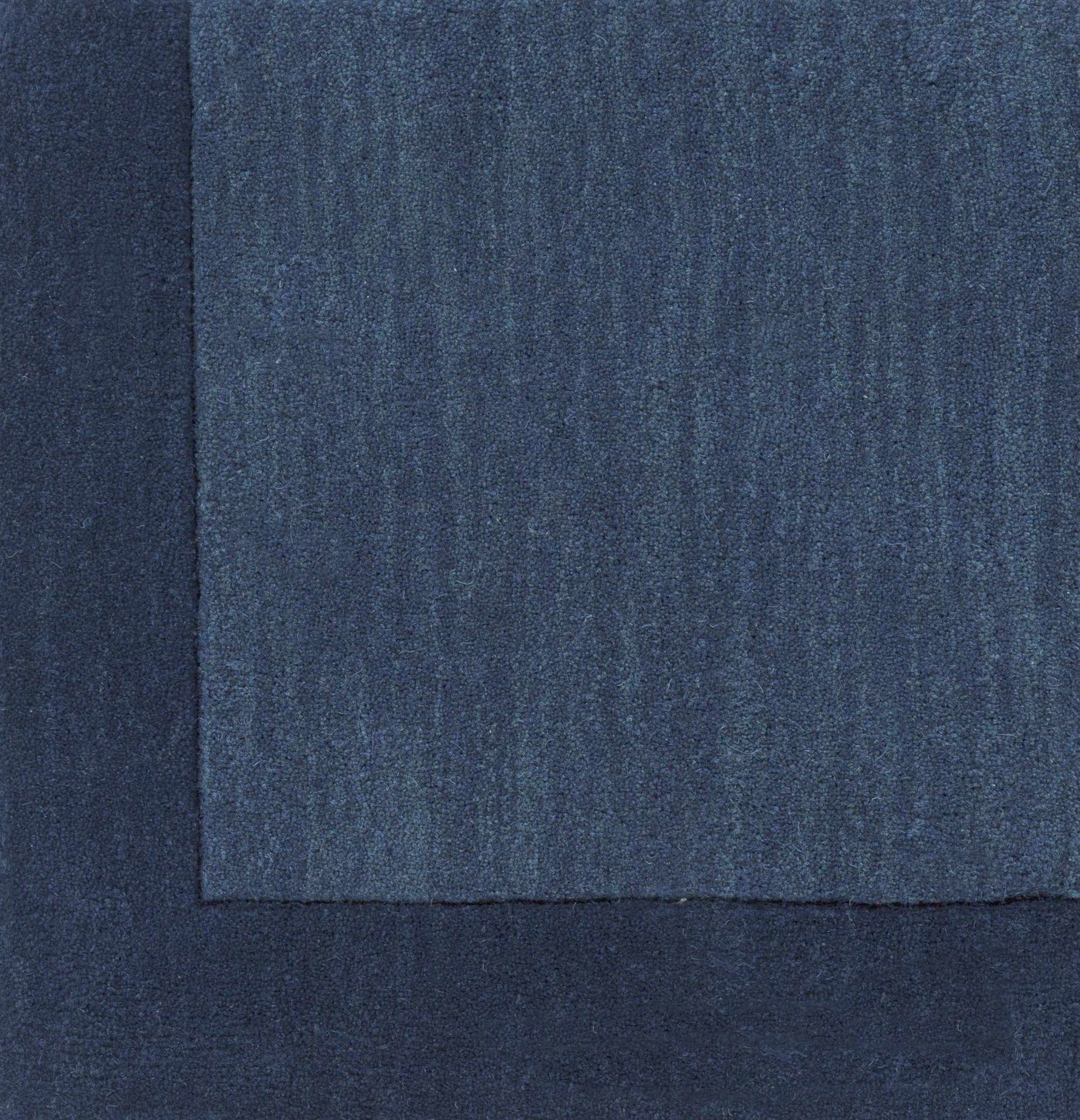 Bordered Solid Ink Blue Wool Rug by Boutique Rugs