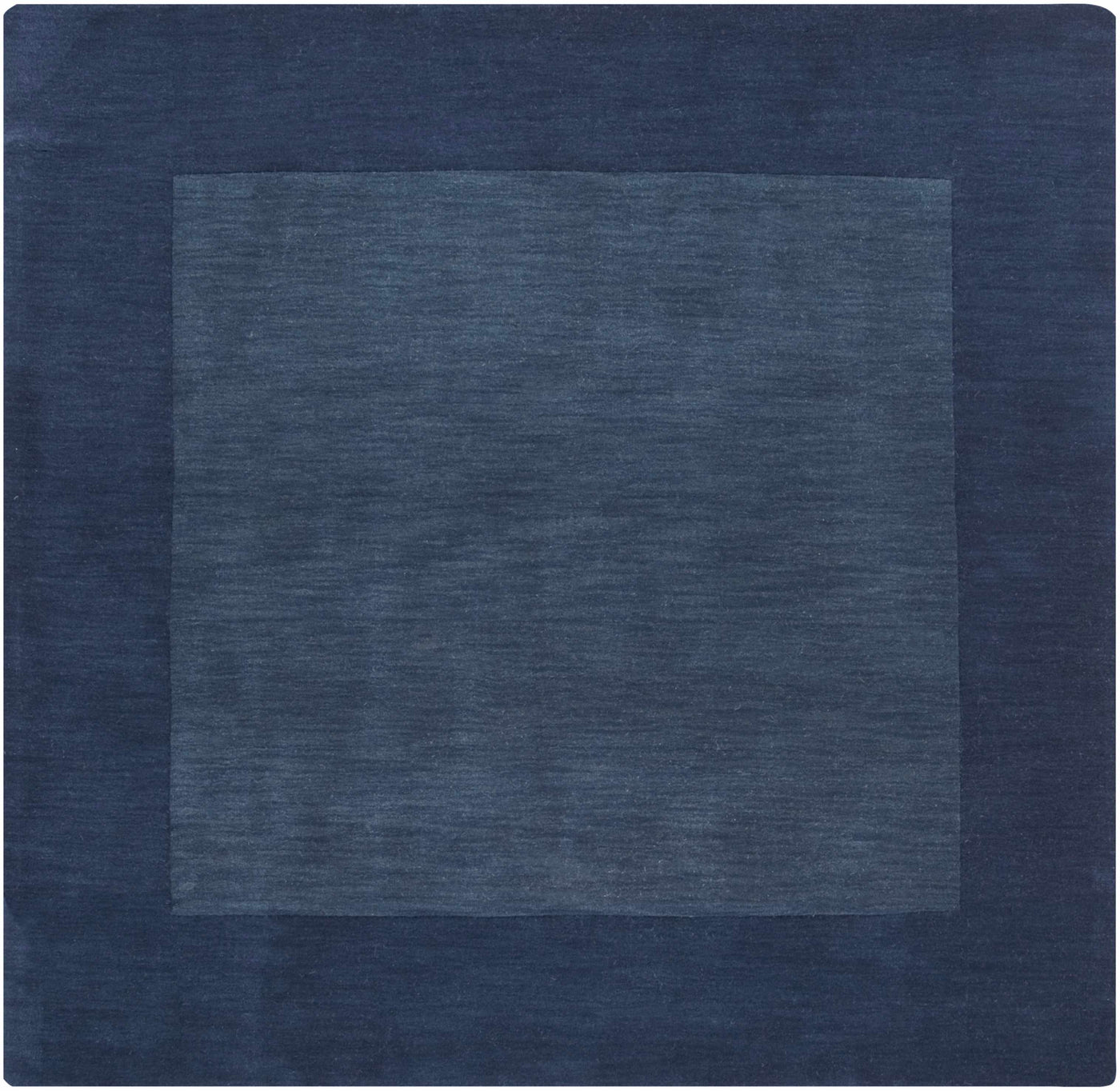 Bordered Solid Ink Blue Wool Rug by Boutique Rugs