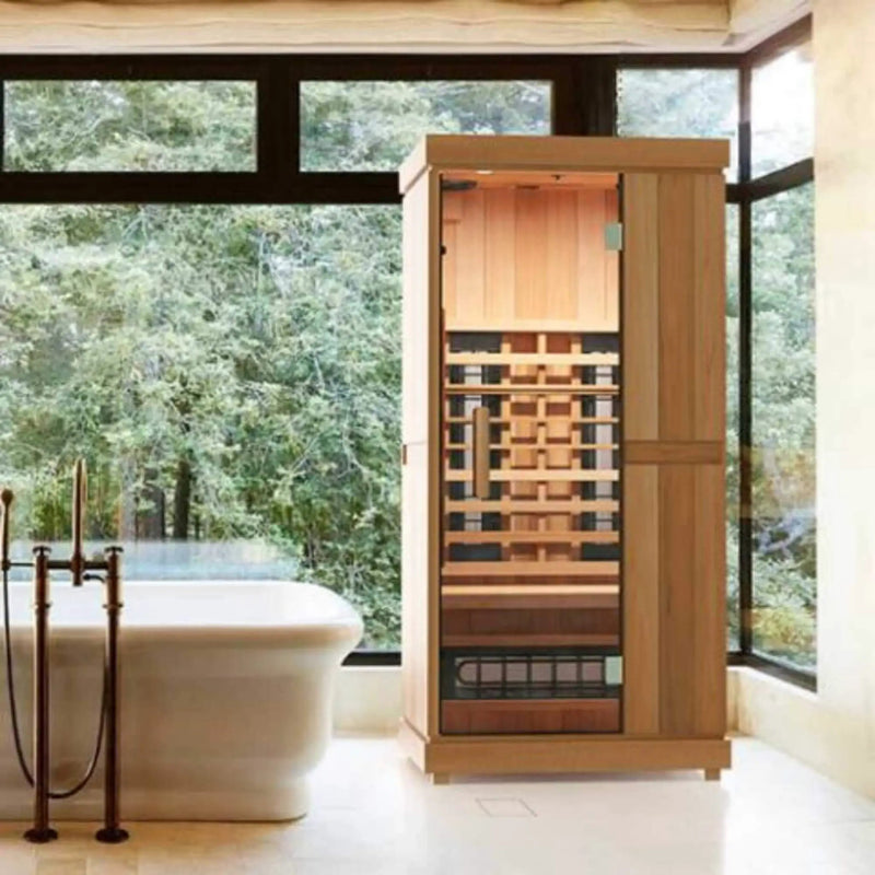 Finnmark FD-1 Full Spectrum 1-Person Home Infrared Sauna With Bluetooth Audio [FD-KN001] (SAK18374) by SAKSBY WHOLESALE