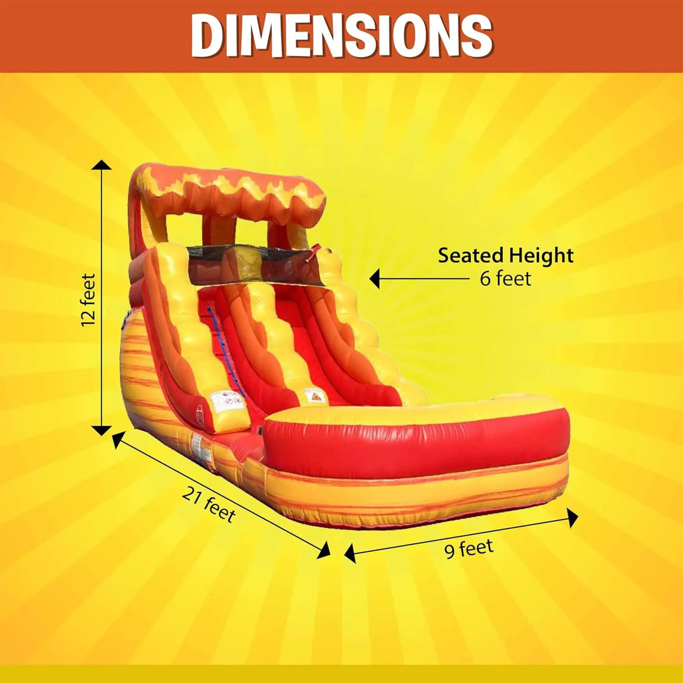 Large Fire Marble Inflatable Water Slide With Pool And Blower (SAK34567) by SAKSBY WHOLESALE