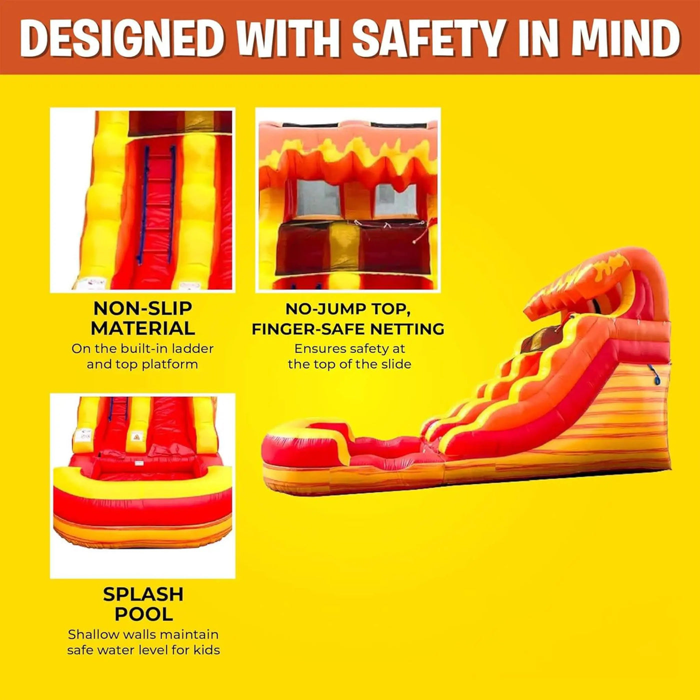 Large Fire Marble Inflatable Water Slide With Pool And Blower (SAK34567) by SAKSBY WHOLESALE