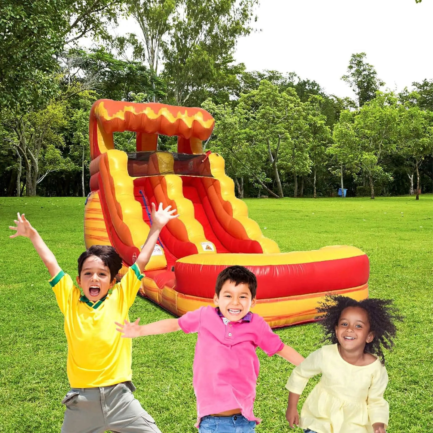 Large Fire Marble Inflatable Water Slide With Pool And Blower (SAK34567) by SAKSBY WHOLESALE