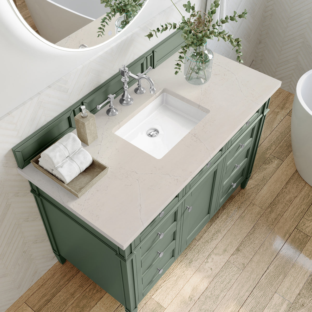 James Martin Brittany 48" Single Bathroom Vanity, Smokey Celadon, view 33