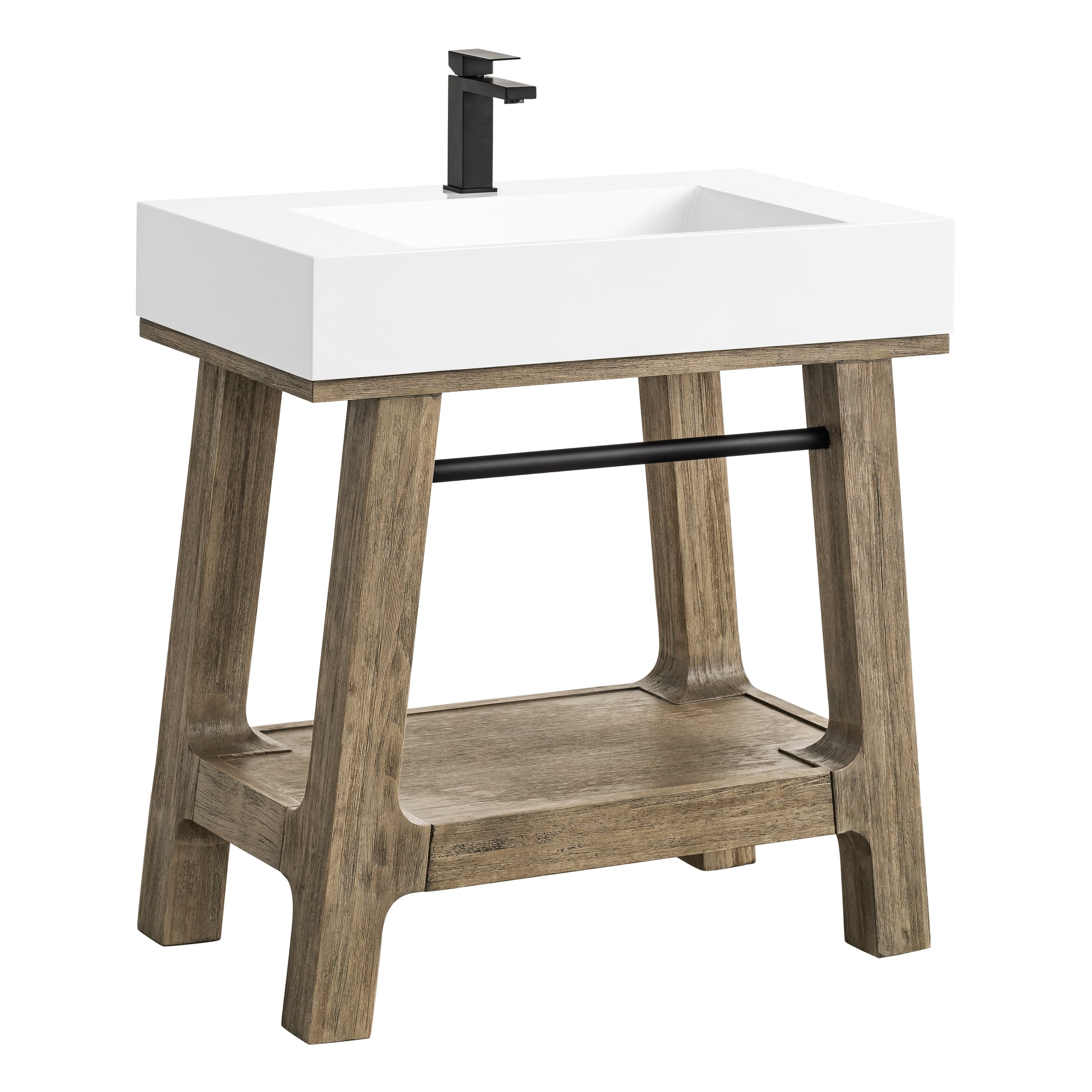 James Martin Auburn 31.5" Single Console Vanity, Weathered Timber by James Martin