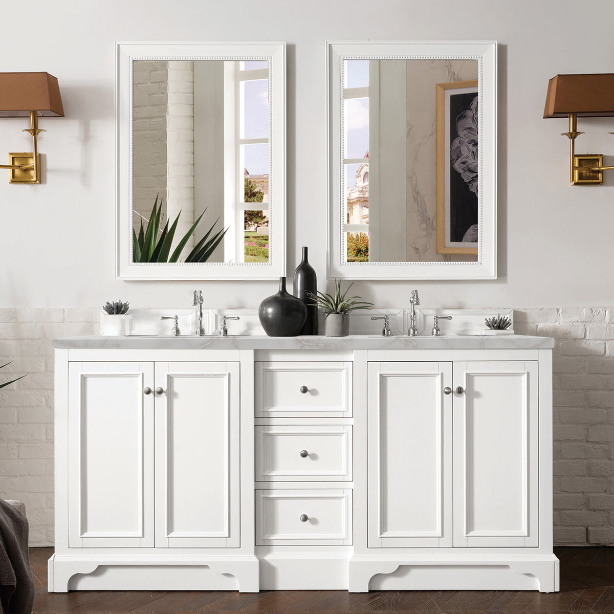 James Martin De Soto 72" Double Bathroom Vanity, Bright White, view 36