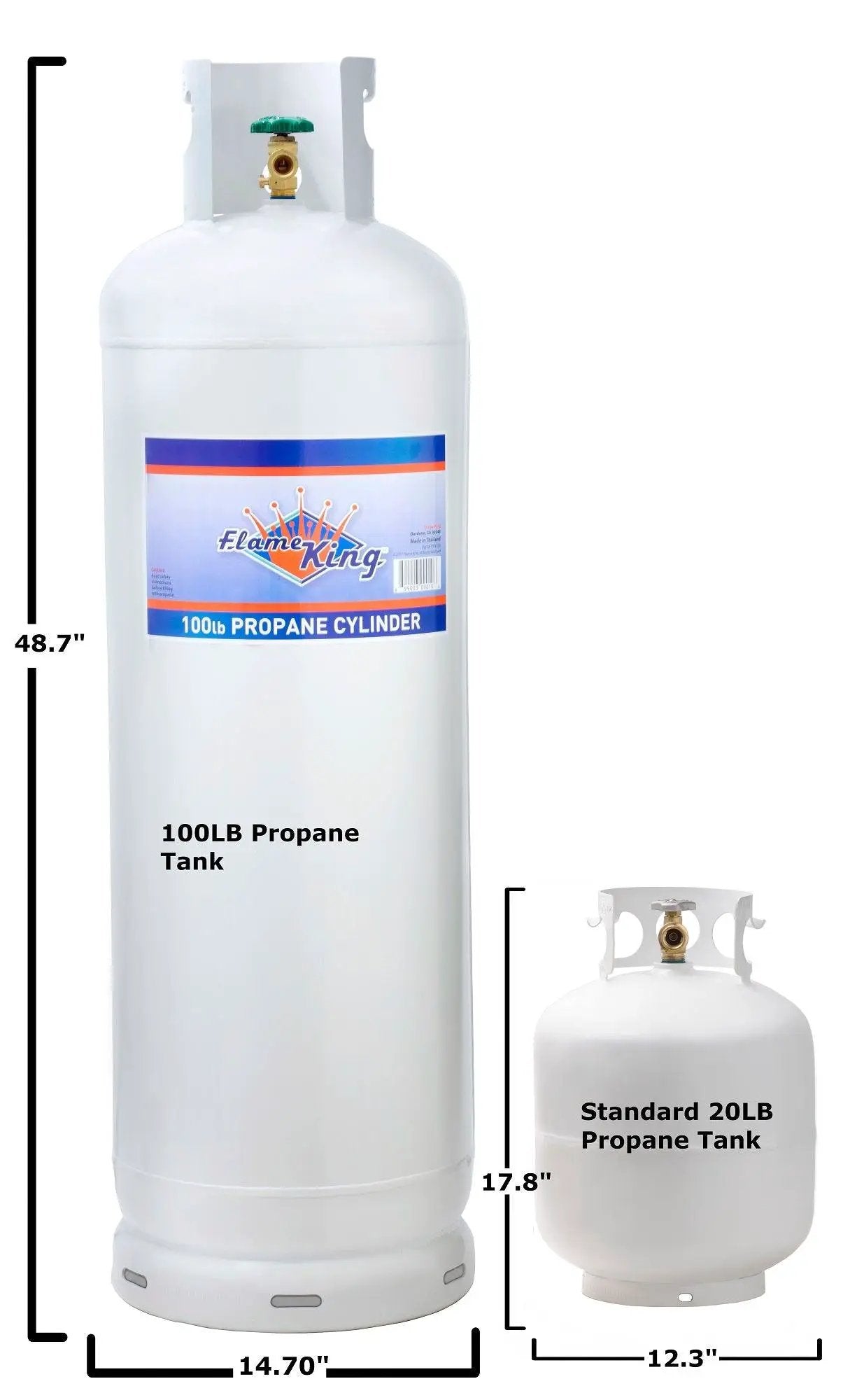 Flame King 100lb Empty Propane Tank LP Cylinder with POL Valve by Flame King Products