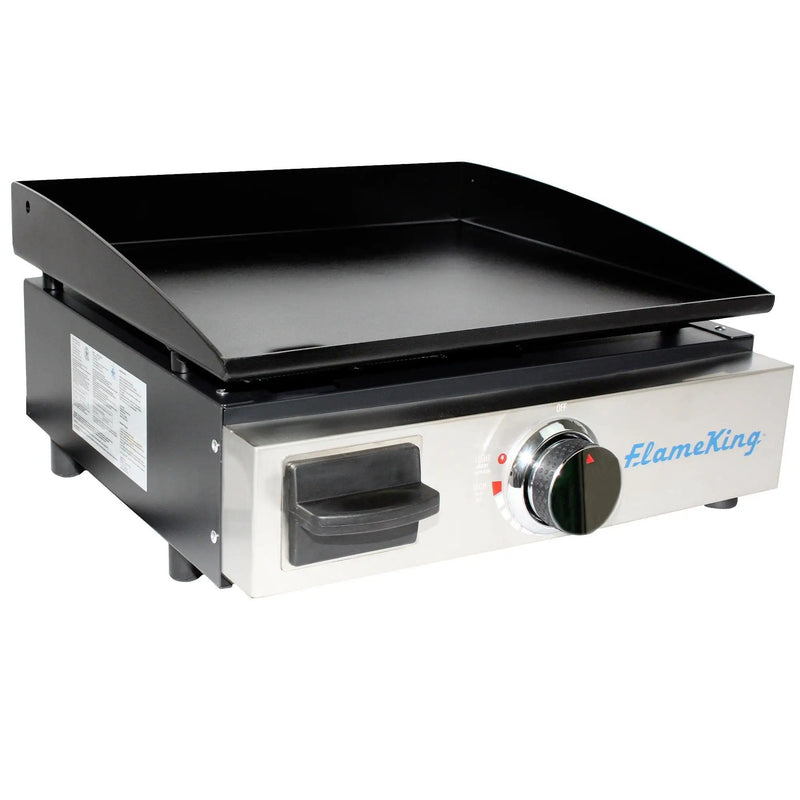 Flame King 17 inch LP Griddle with Small Regulator for RV pullout by Flame King Products
